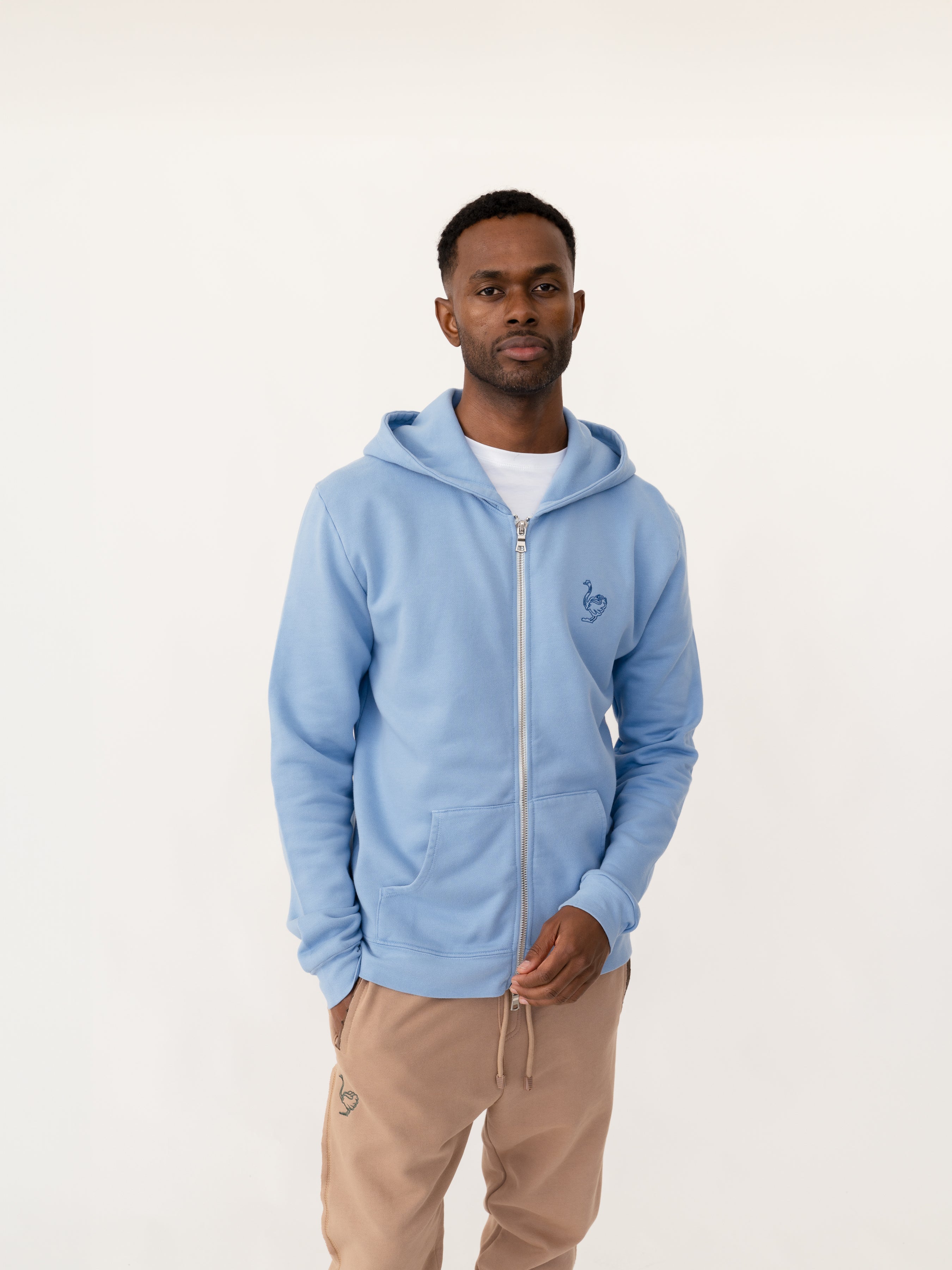 Double zip hoodie S Baby Blue